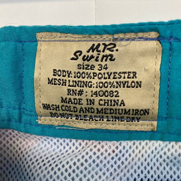 Men's MR. SWIM Sz 34 Swim Trunks Shorts Pockets - Picture 3 of 7